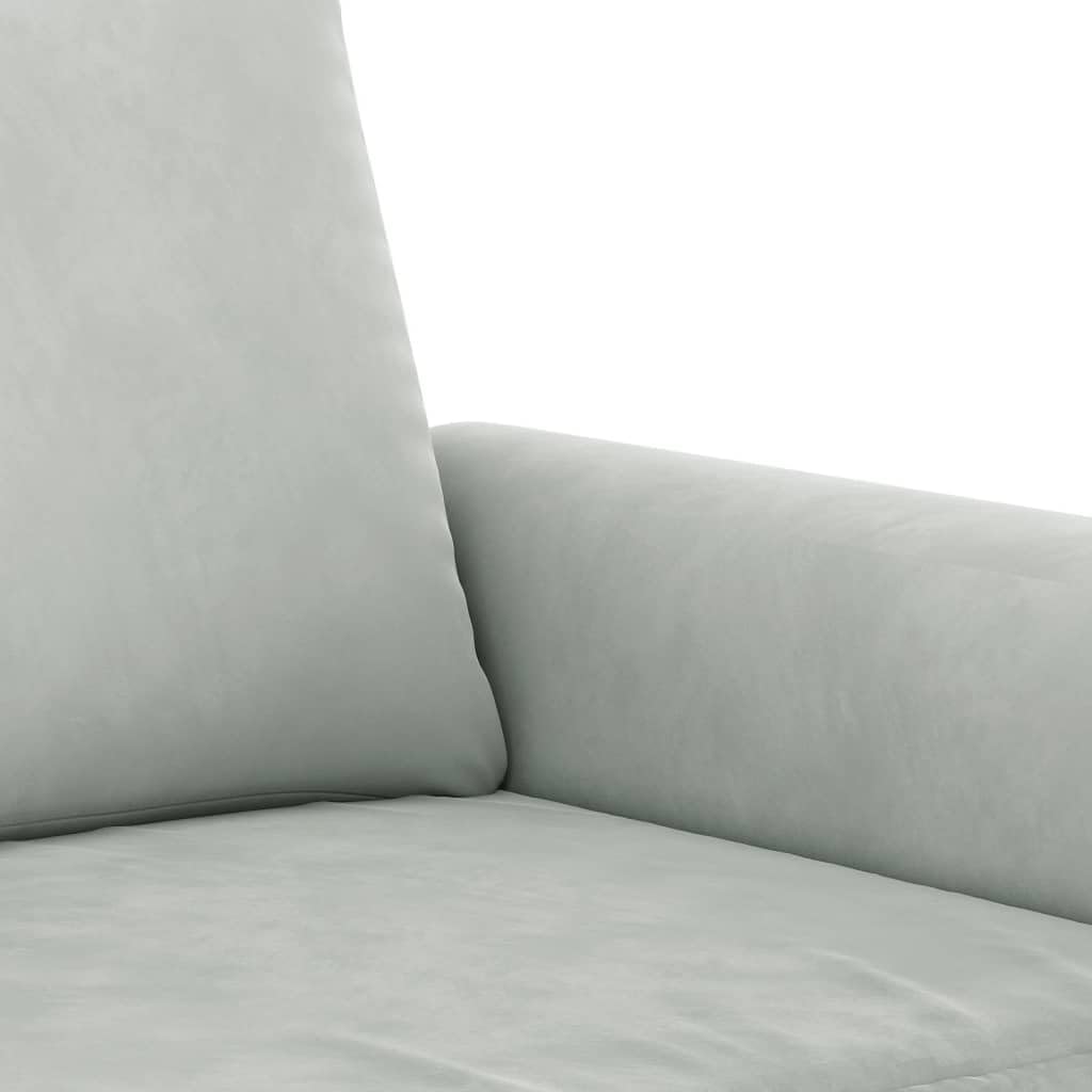 Light Gray Velvet 2 Piece Sofa Set S839230