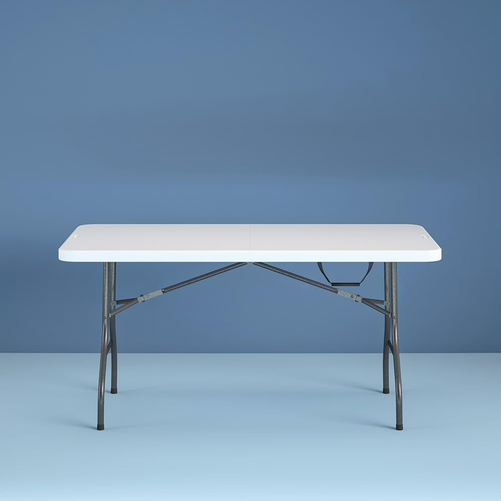6 ft White Speckle Folding Utility Table V91149