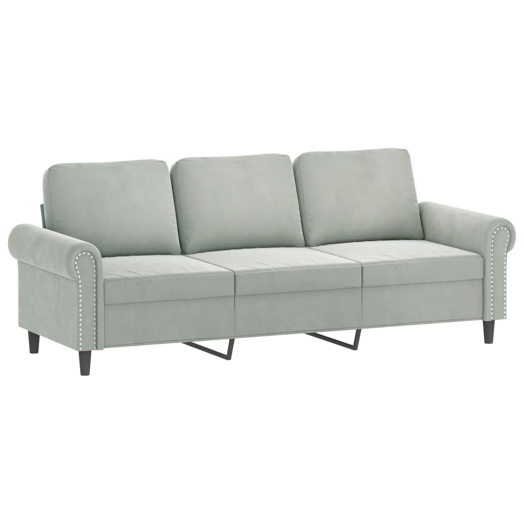 Light Gray Velvet 2 Piece Sofa Set S839230
