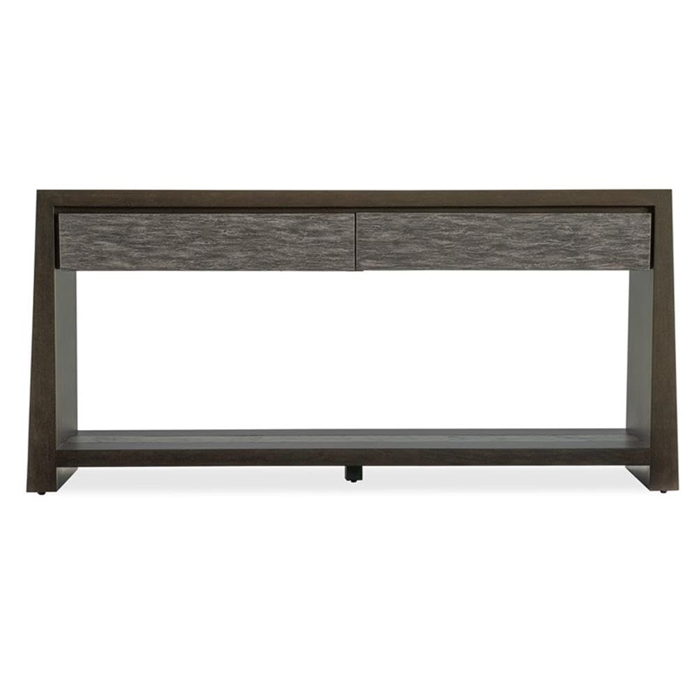 Modern Wood Console Table with 2 Drawers and Fixed Shelf S901