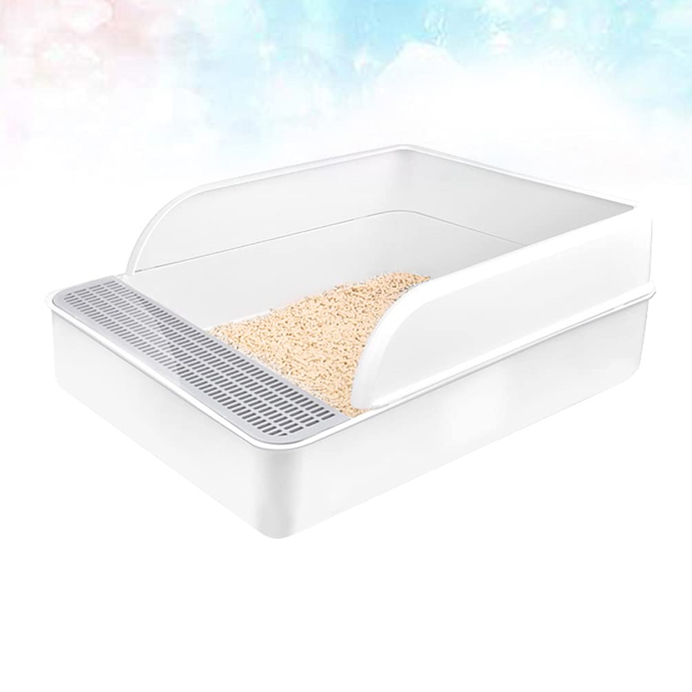 Plastic Half Covered Cat Litter Box A244281