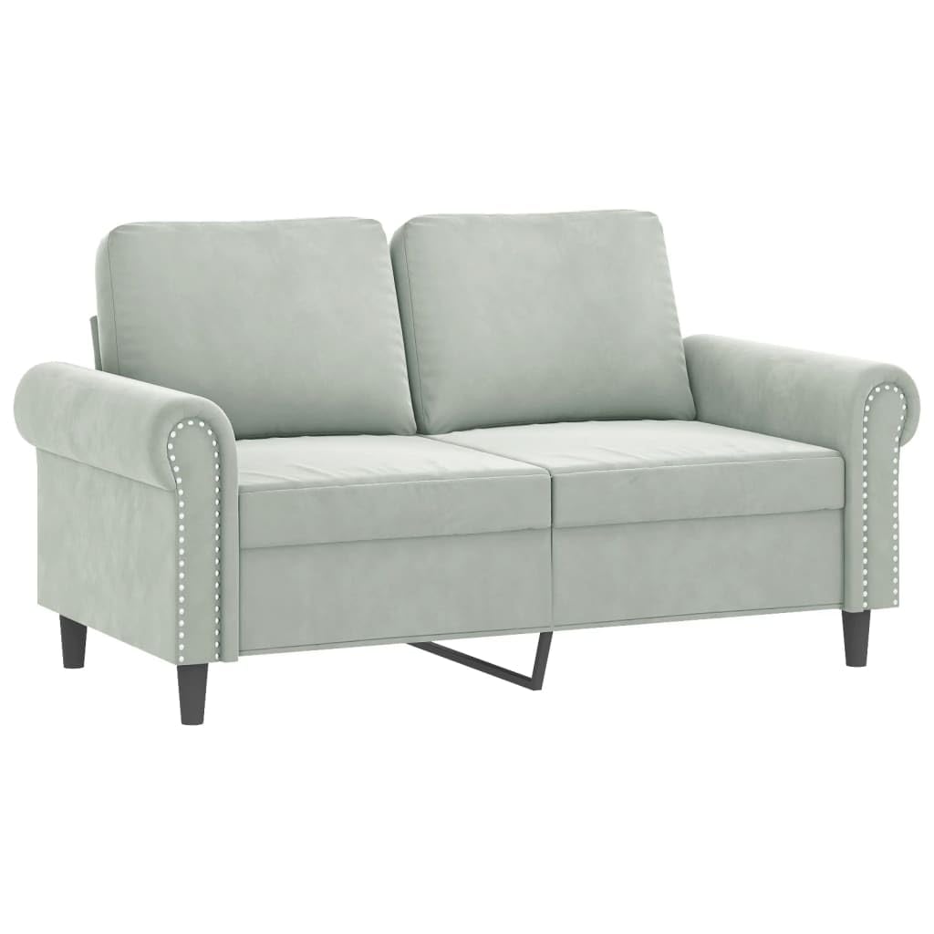 Light Gray Velvet 2 Piece Sofa Set S839230