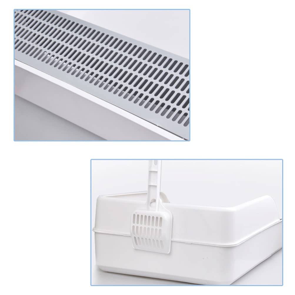 Plastic Half Covered Cat Litter Box A244281
