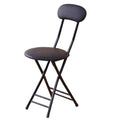 Folding High Back Stool Heavy Duty 18" Collapsible Round Stool with Compact Design and Padded Seat (Black 47cm/18.5in) J950
