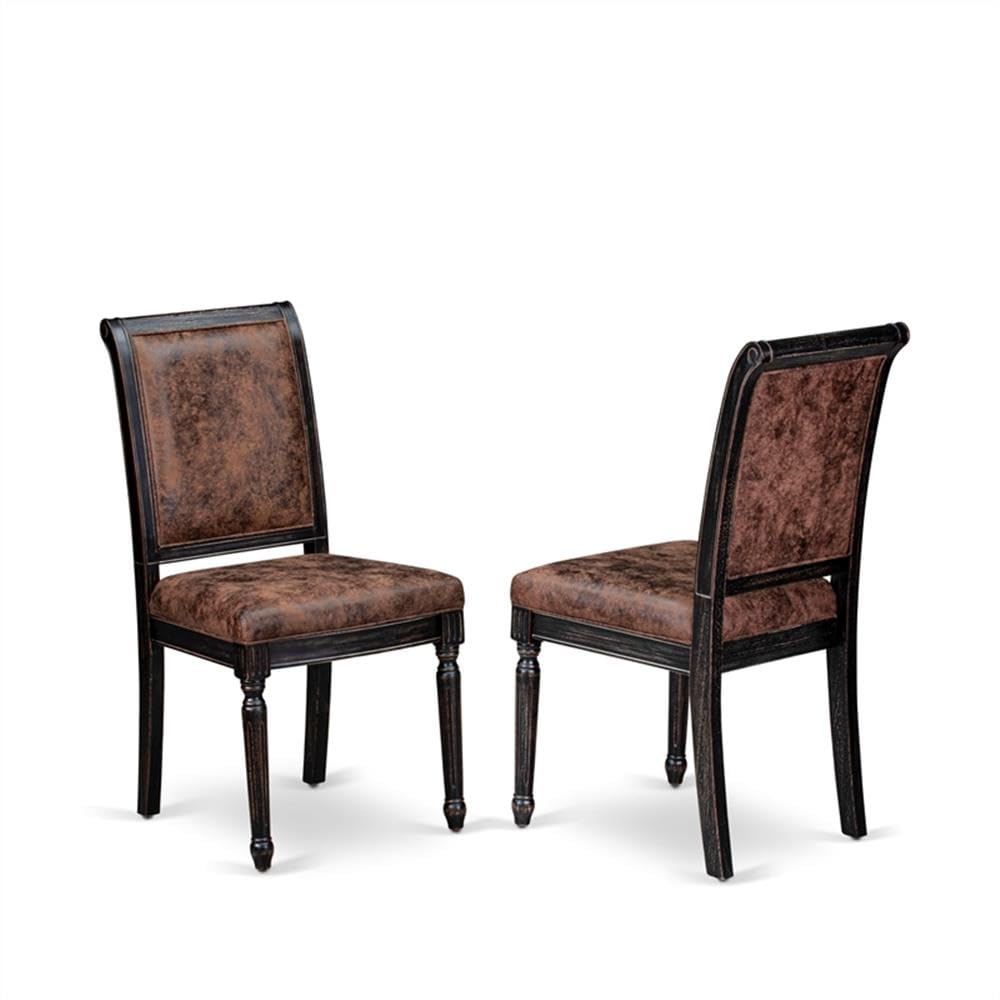 Black Acacia Wood Dining Chairs Set of 2 Z7024