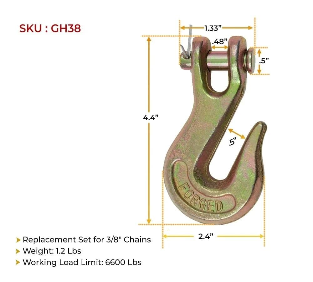 3/8" & 5/16" Grade 70 Clevis Grab Hooks 20 Pack S71699