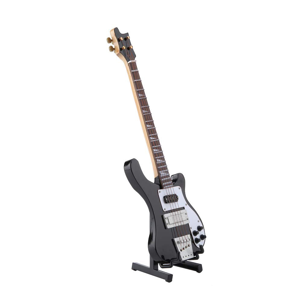 Black Miniature Bass Guitar with Stand and Case W468