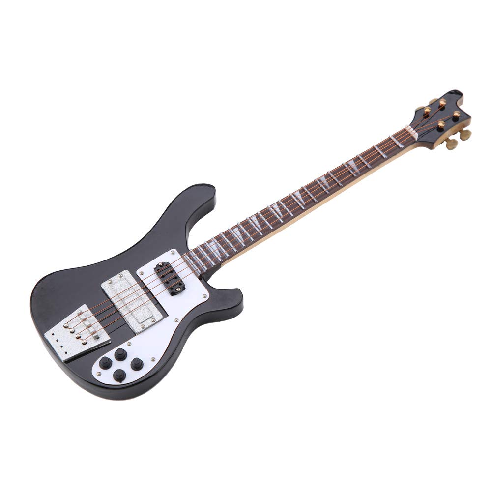 Black Miniature Bass Guitar with Stand and Case W468