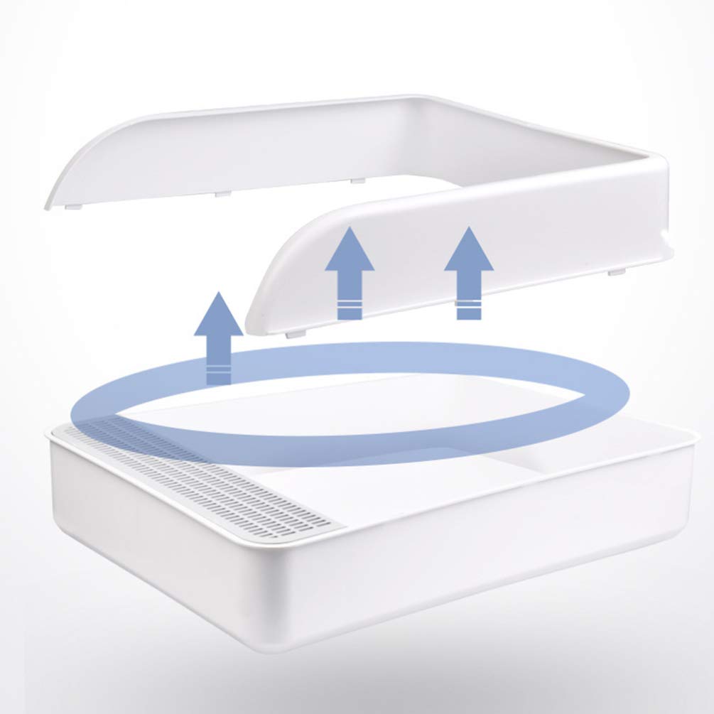 Plastic Half Covered Cat Litter Box A244281