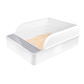 Plastic Half Covered Cat Litter Box A244281