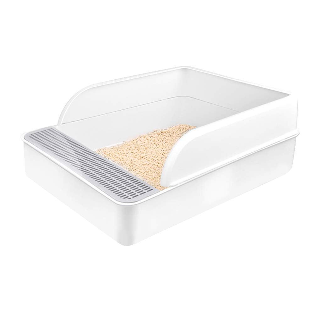 Plastic Half Covered Cat Litter Box A244281