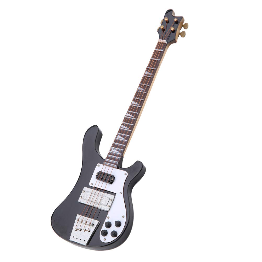 Black Miniature Bass Guitar with Stand and Case W468
