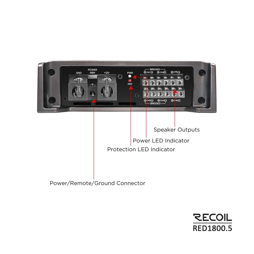 5-Channel Car Audio Amplifier 1800W M184