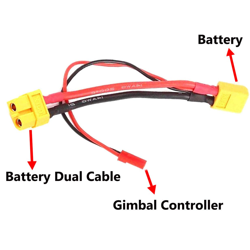 14AWG XT60 Parallel Battery Connector 2-Male to 1-Female Cable Splitter Harness Adapter A117