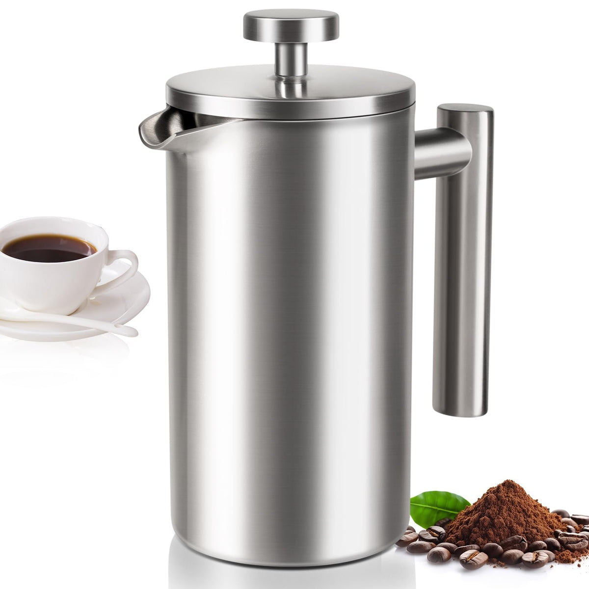12 OZ Stainless Steel French Press Coffee Maker U1462