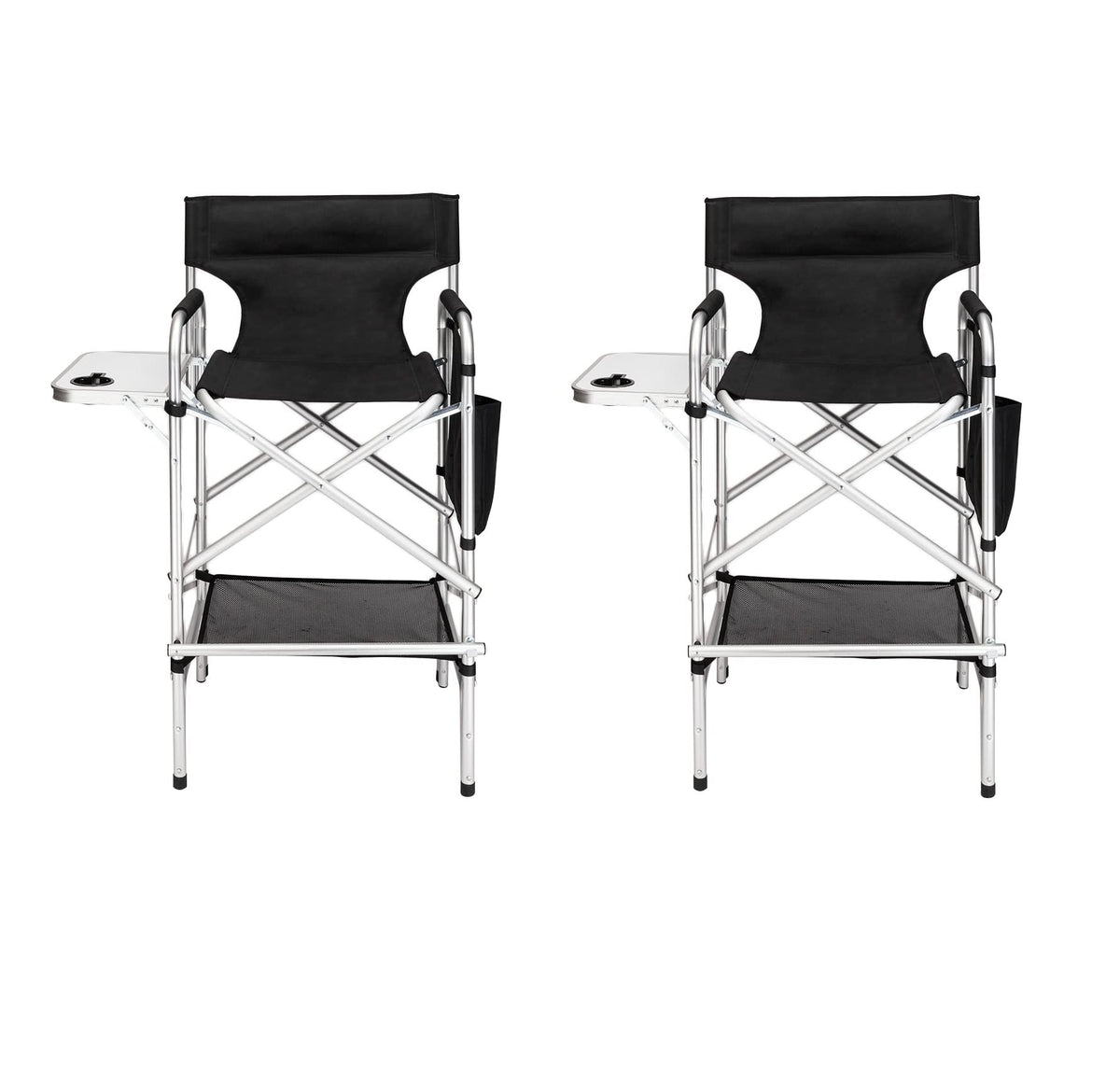 Black Folding Director Chair with Side Table S9309