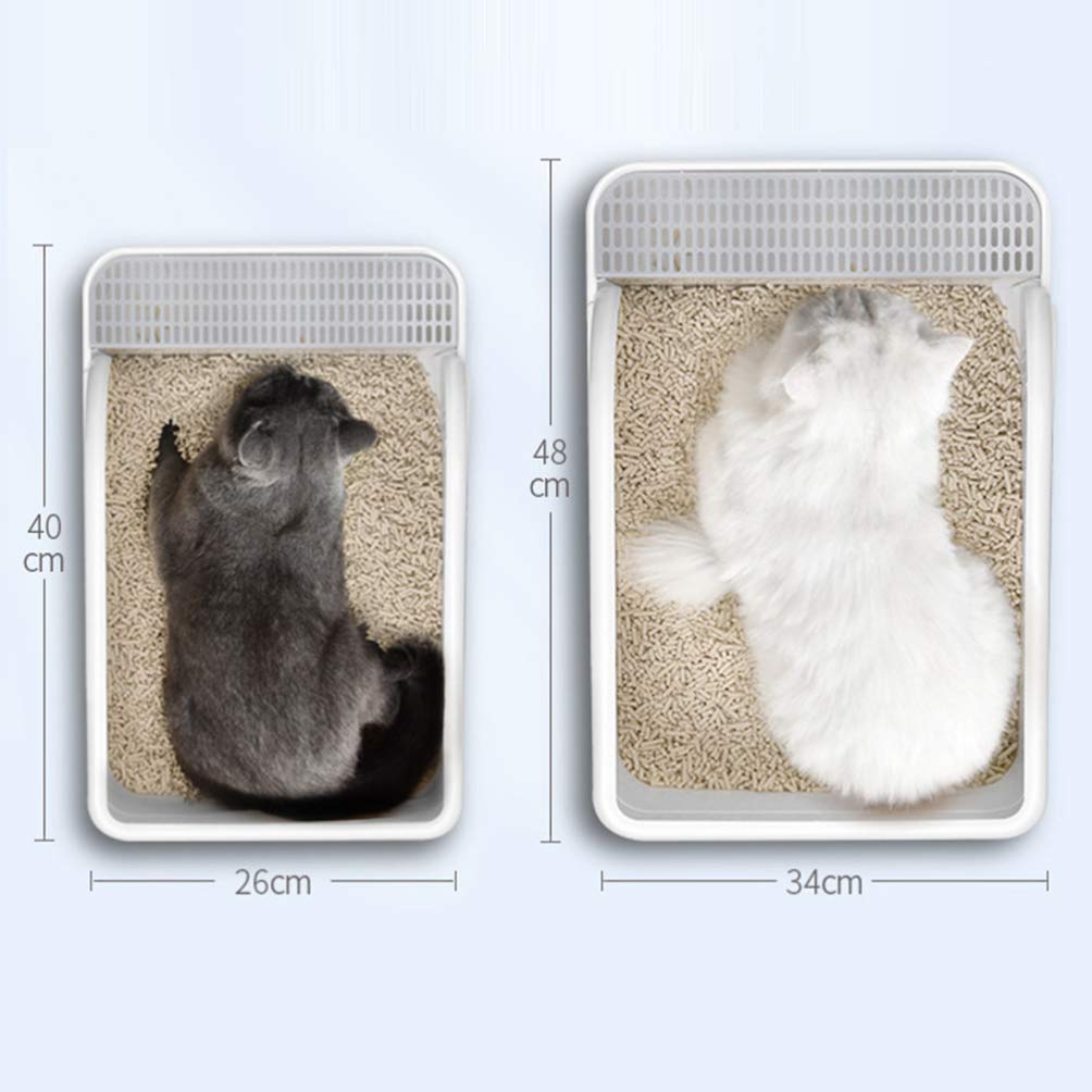 Plastic Half Covered Cat Litter Box A244281