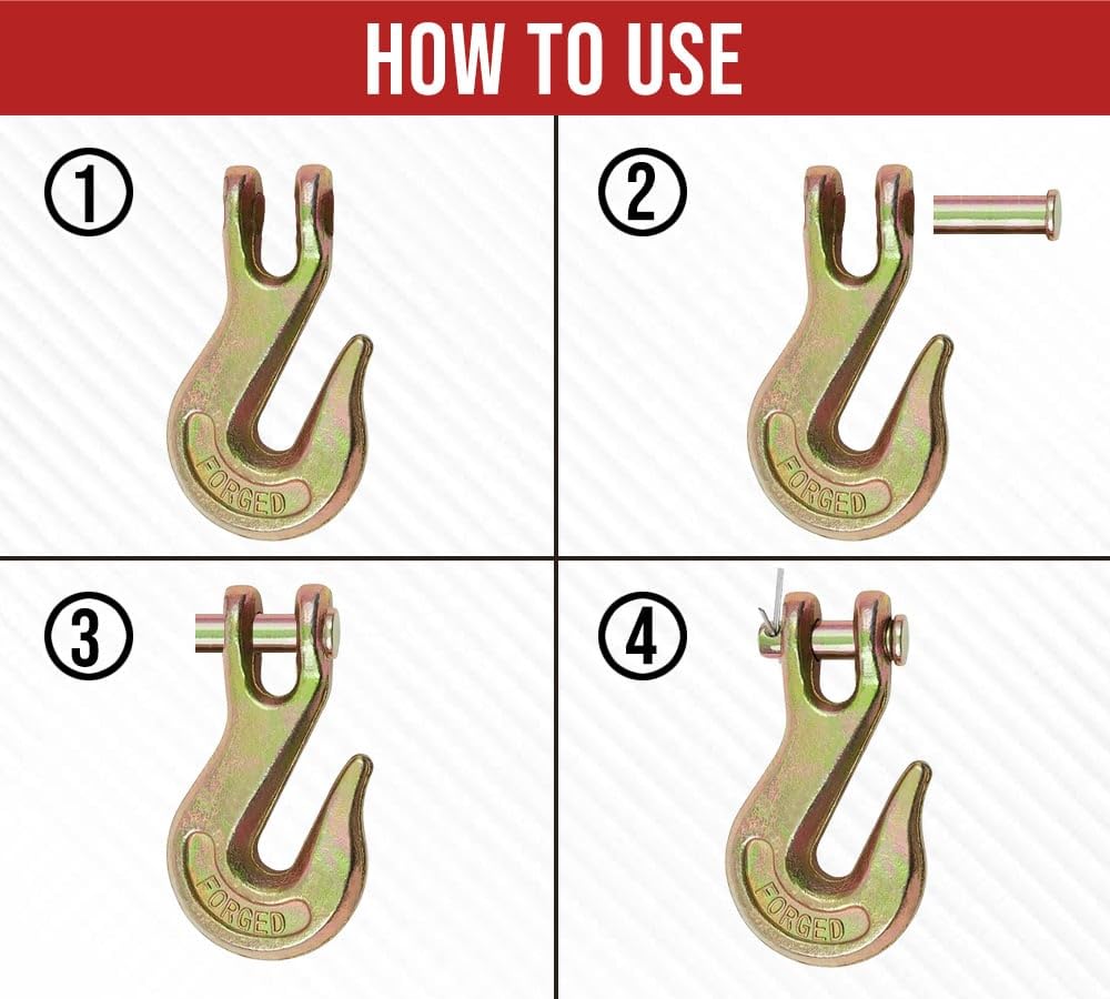 3/8" & 5/16" Grade 70 Clevis Grab Hooks 20 Pack S71699