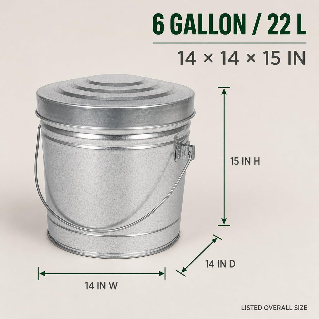 6 Gallon Steel Locking Can with Wire Handle E723