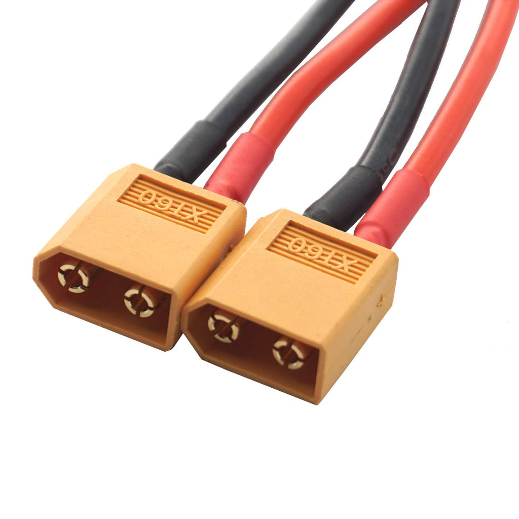 14AWG XT60 Parallel Battery Connector 2-Male to 1-Female Cable Splitter Harness Adapter A117