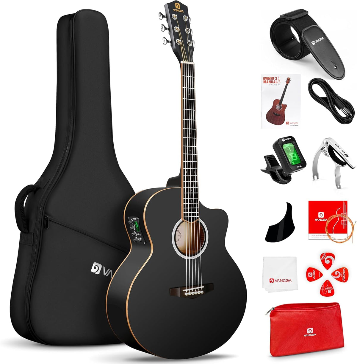 3/4 Electric Acoustic Guitar Kit with 4-Band EQ X9170