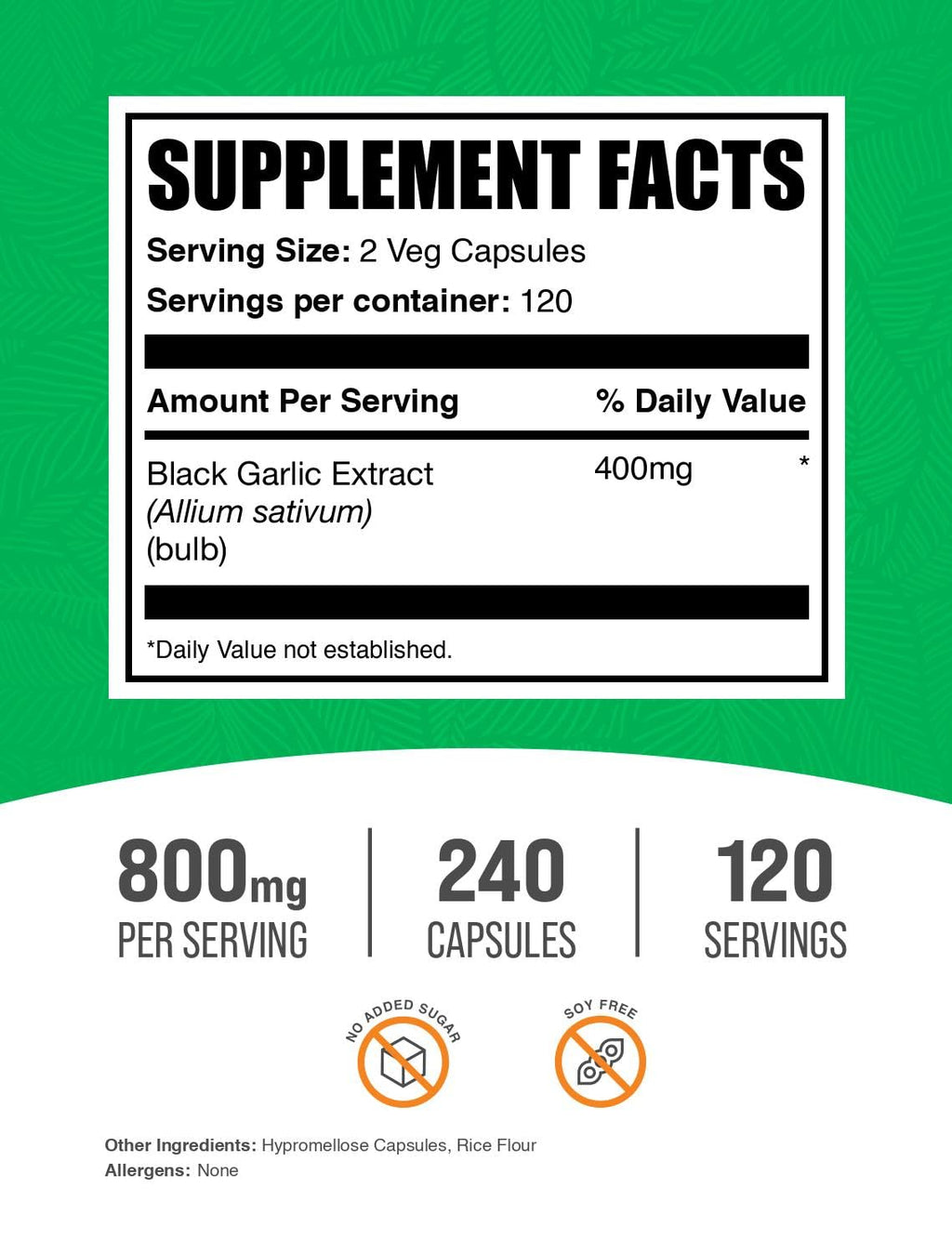 Black Garlic Extract Capsules 240 Capsules V250