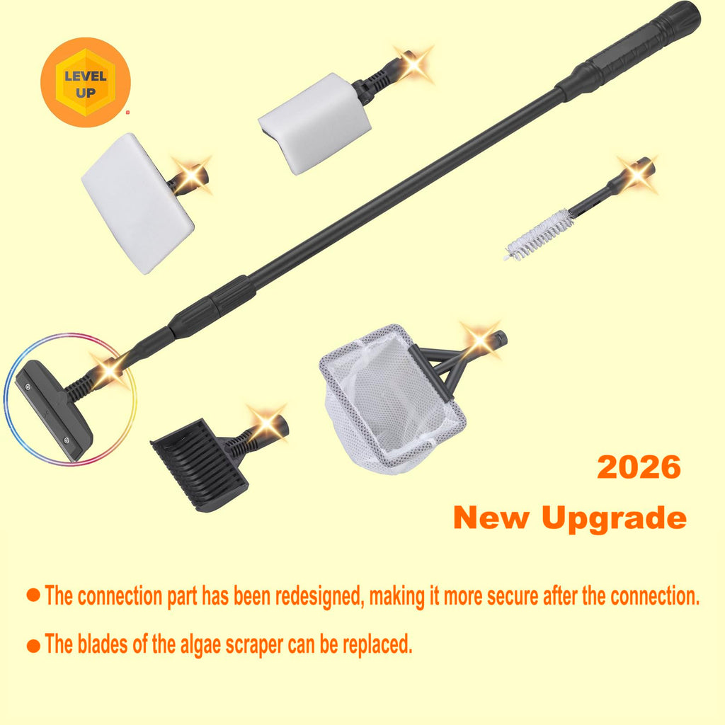 9IN1 Aquarium Cleaning Tools Long Handle Algae Scraper Y7550
