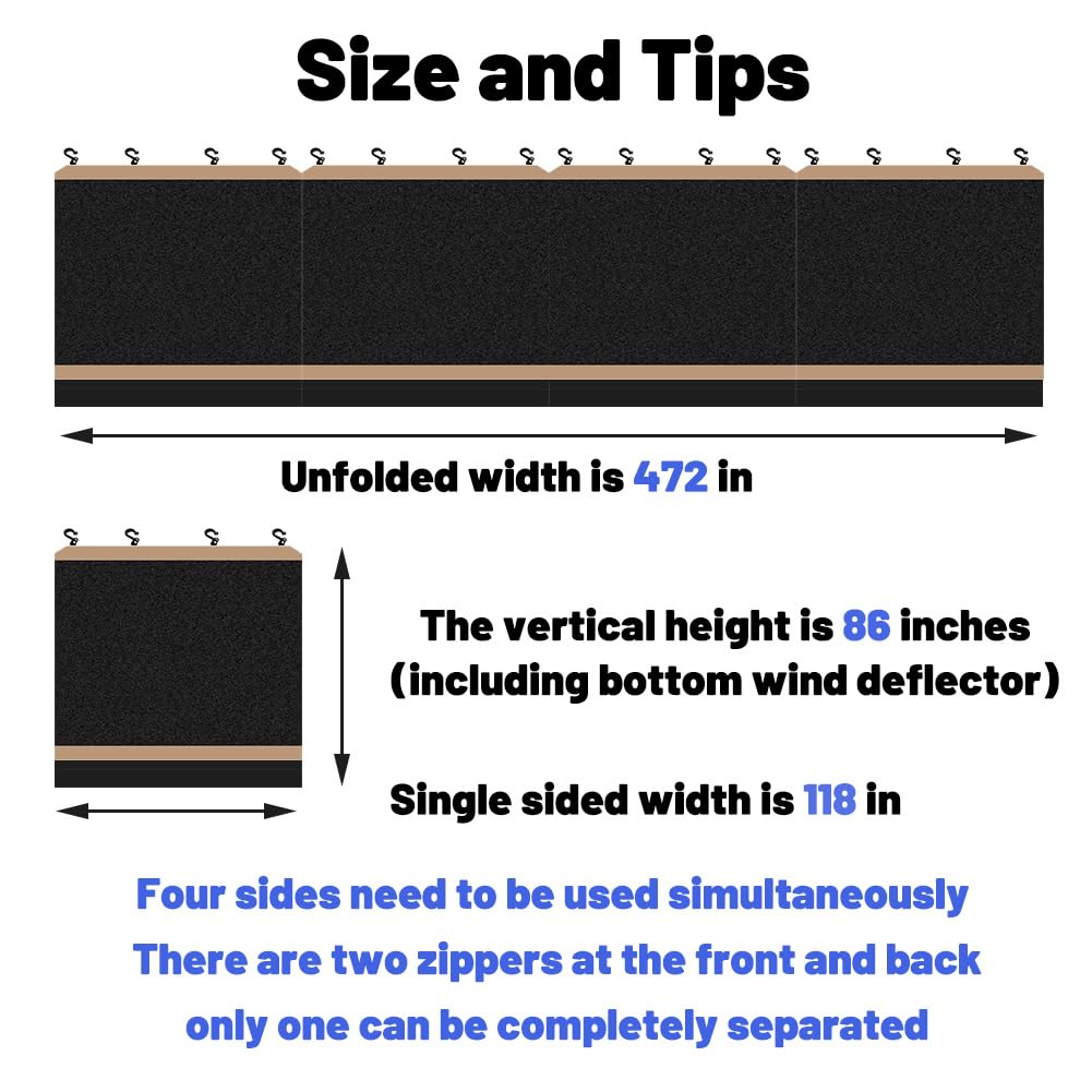 10x10 Mosquito Netting with Zipper Door and Wind Deflector T157056