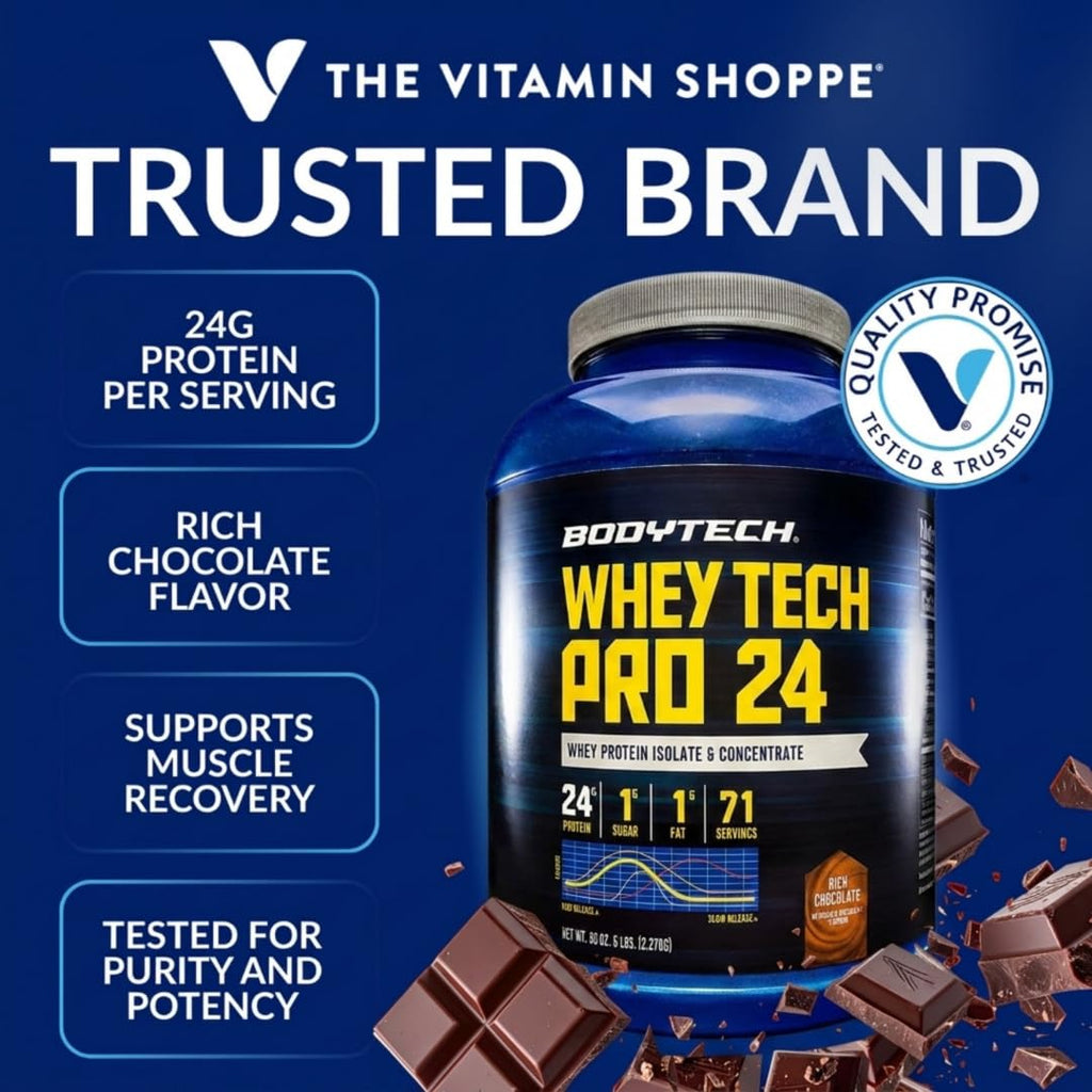Whey Protein Isolate Powder, Rich Chocolate, 5 LB Z752