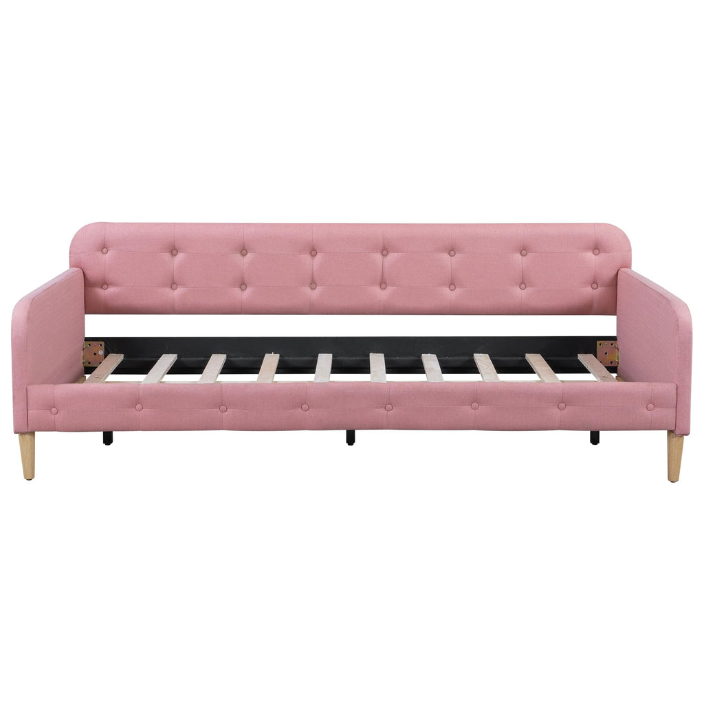 Twin Linen Upholstered Daybed Sofa Bed with Button Tufted Design M944