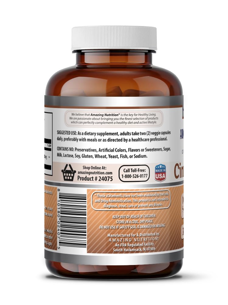 Cinnamon Bark Supplement 1000 Mg 200 Veggie Capsules S6007