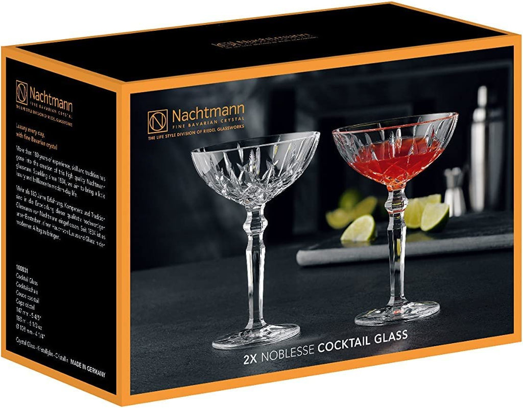 Clear Crystal Cocktail Coupe Glasses, Set of 2 K4878