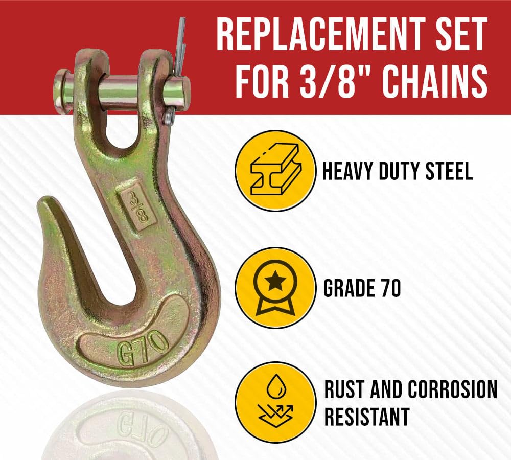 3/8" & 5/16" Grade 70 Clevis Grab Hooks 20 Pack S71699