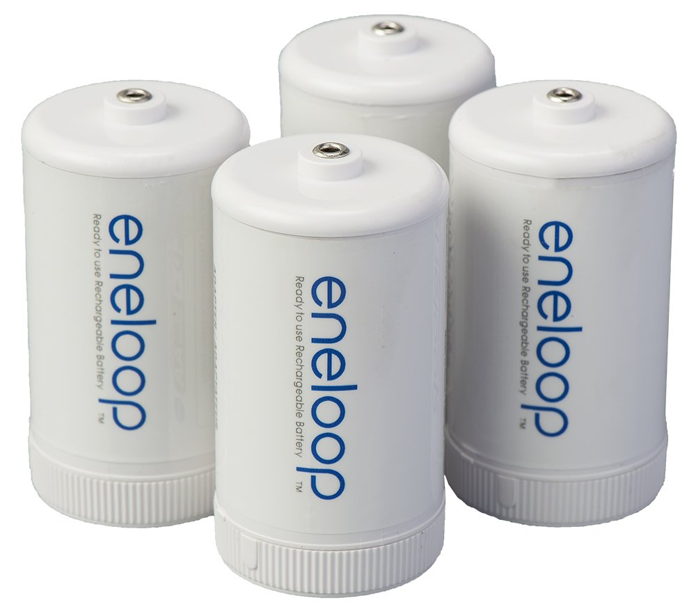 D Size Battery Adapters for AA Battery Cells, 4 Pack Z136309