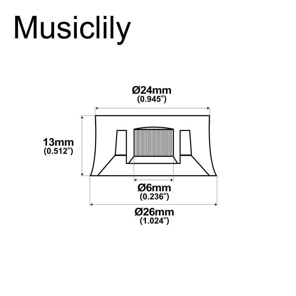 Black 4Pcs Guitar Knobs T127