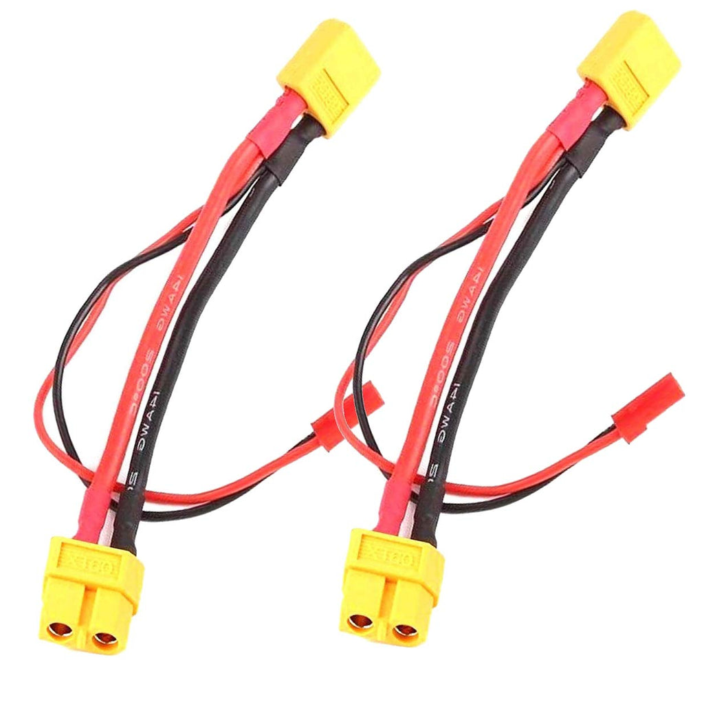 14AWG XT60 Parallel Battery Connector 2-Male to 1-Female Cable Splitter Harness Adapter A117