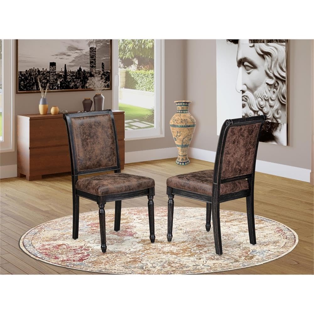 Black Acacia Wood Dining Chairs Set of 2 Z7024