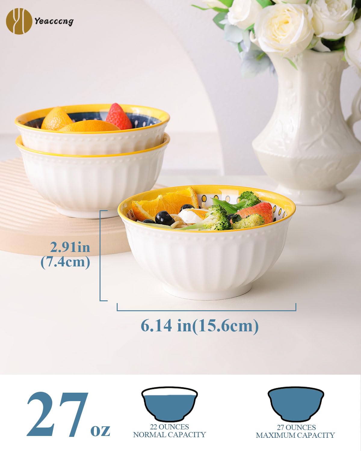 Bohemian Ceramic Bowls Set of 4 F9996