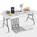 6 Ft White Folding Plastic Table Z905