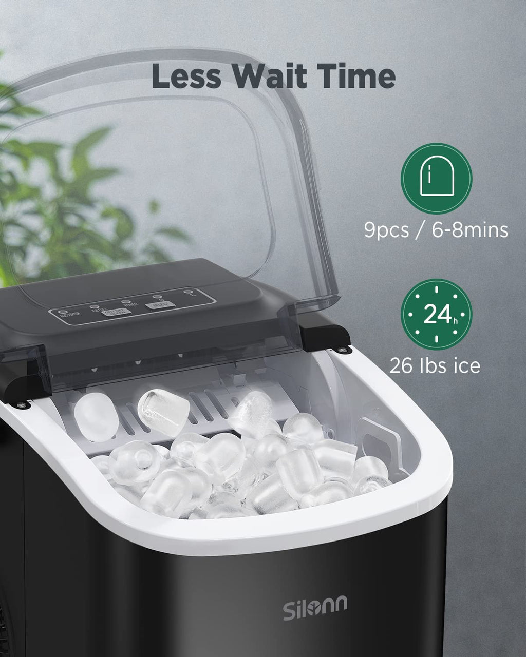 Black Countertop Ice Maker E39932
