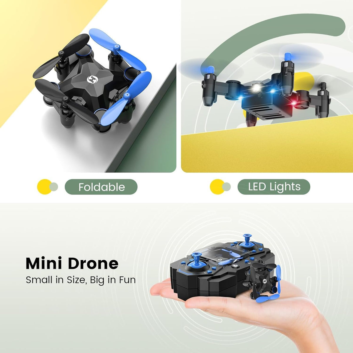 Foldable Mini Drone Blue G776817