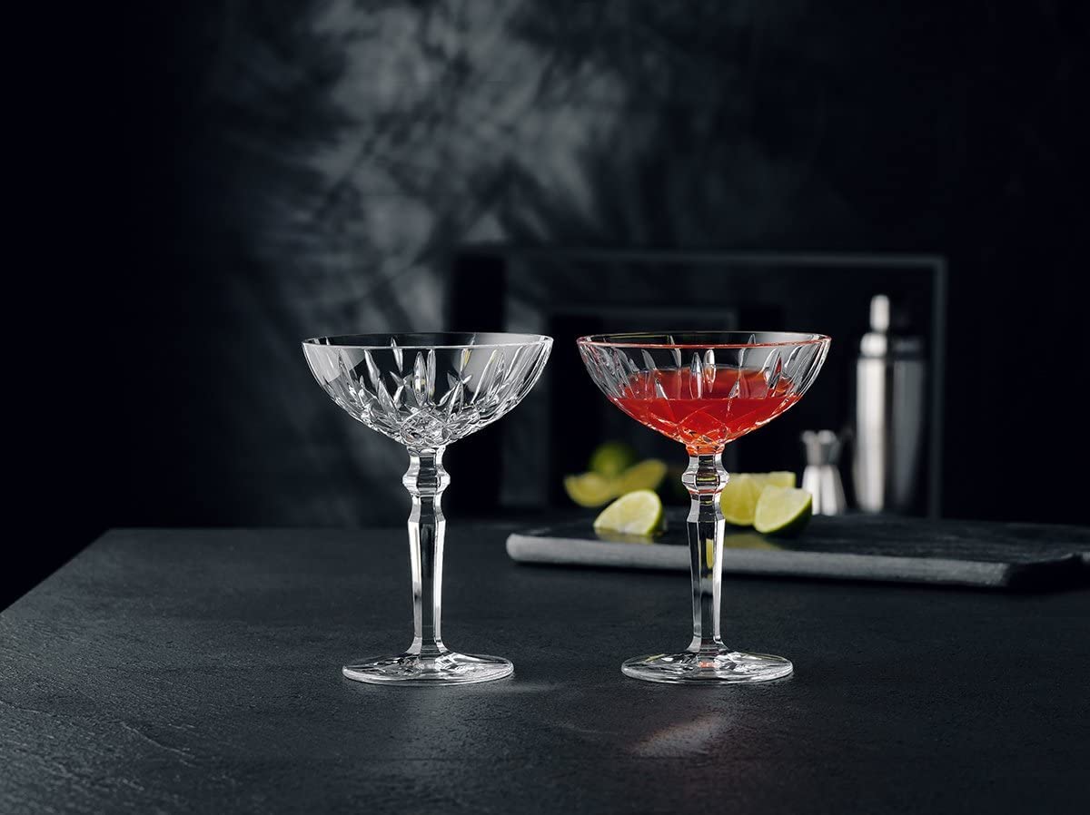 Clear Crystal Cocktail Coupe Glasses, Set of 2 K4878