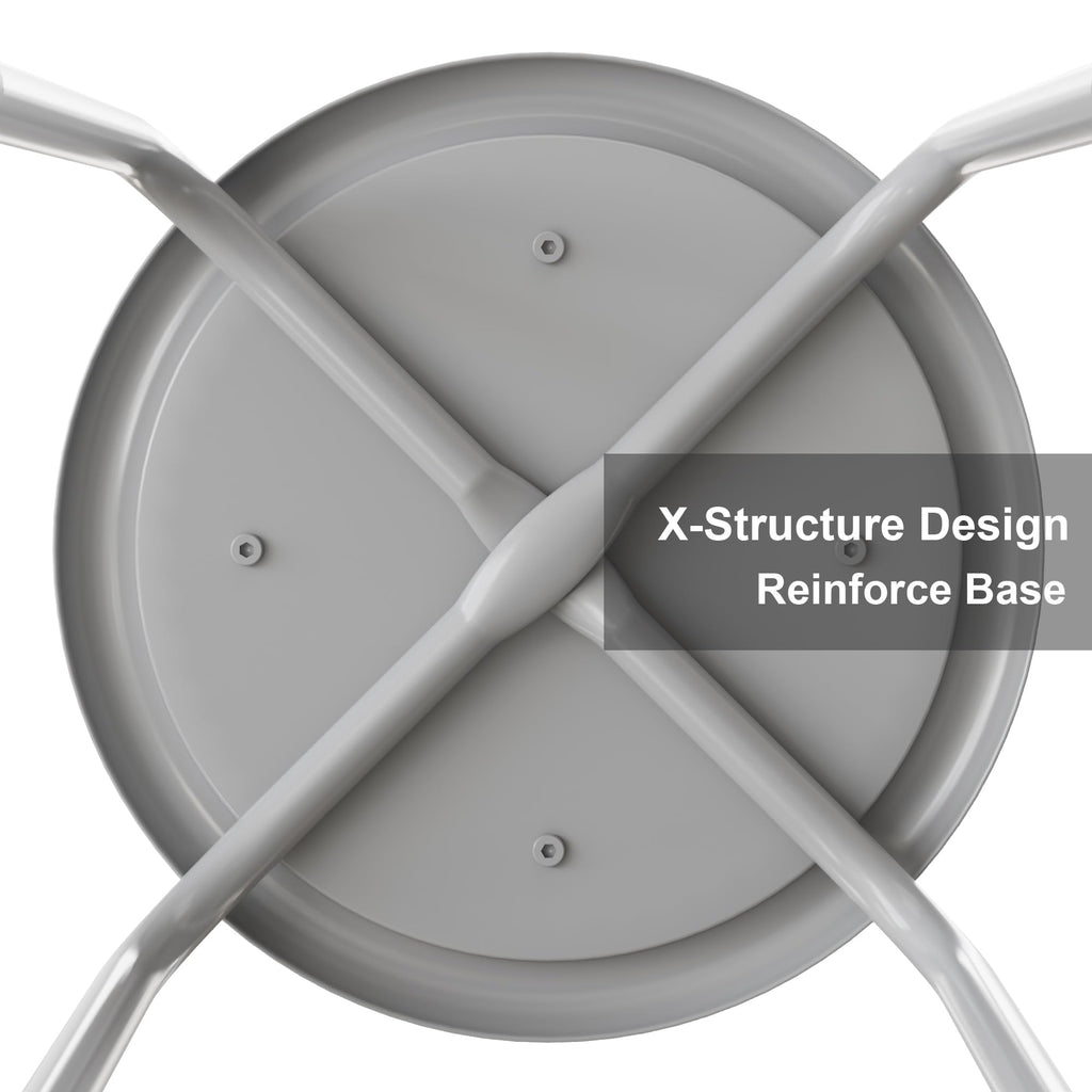 Grey 17 Inch Padded Steel Stacking Stools L230