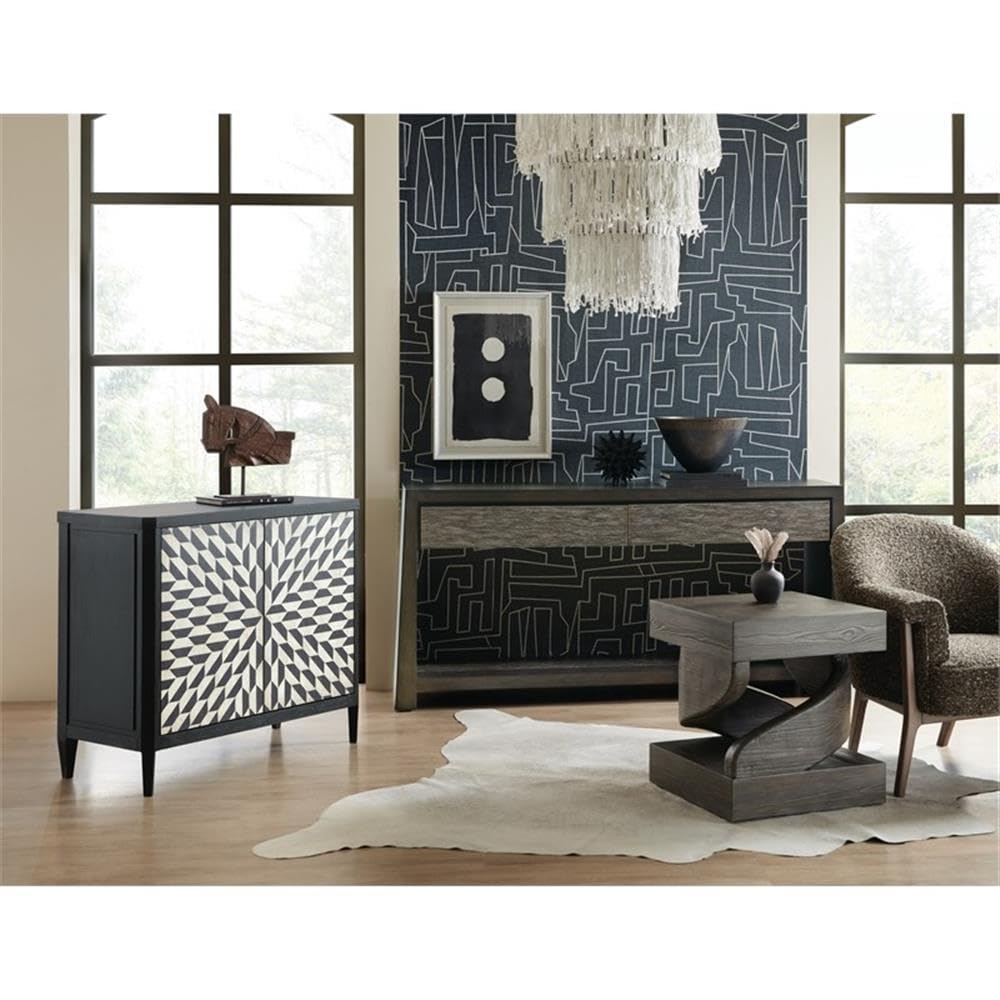 Modern Wood Console Table with 2 Drawers and Fixed Shelf S901