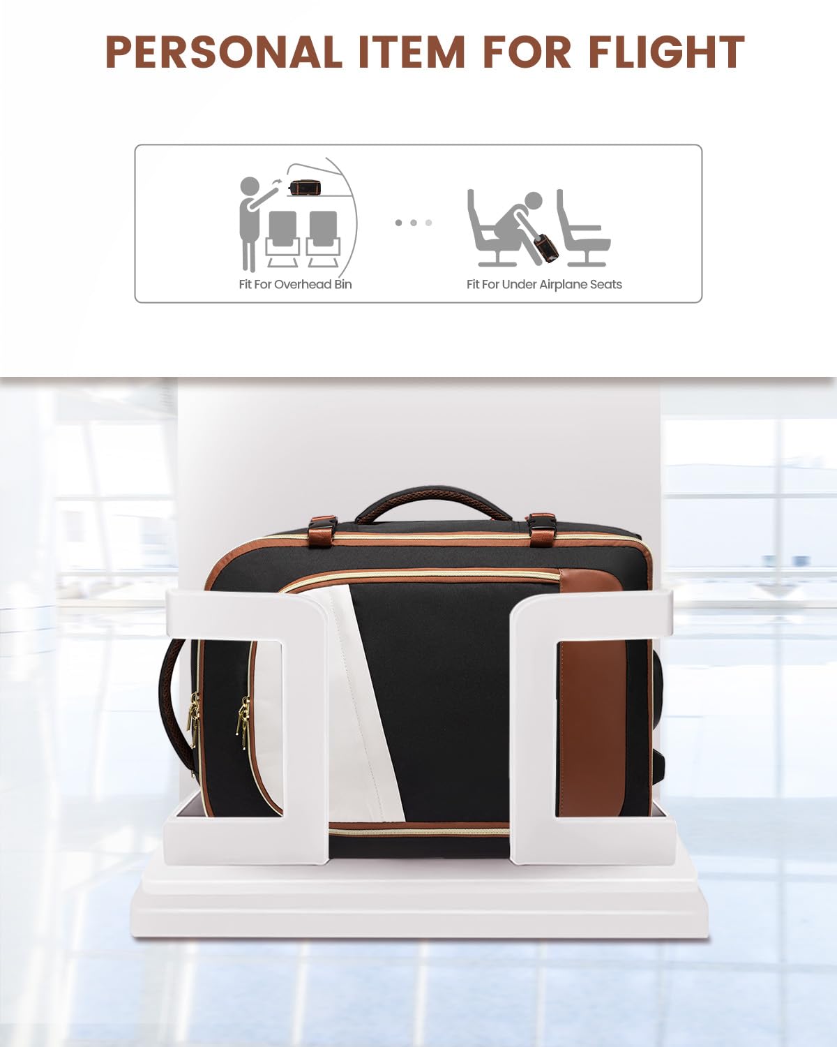 Rolling Backpack with Wheels, 17 Inch 57L Water Resistant P549