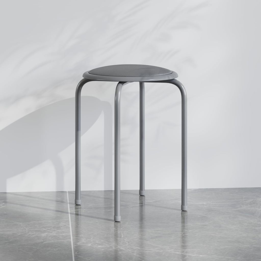 Grey 17 Inch Padded Steel Stacking Stools L230