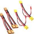 14AWG XT60 Parallel Battery Connector 2-Male to 1-Female Cable Splitter Harness Adapter A117