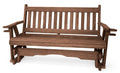 5 FT Walnut 3 Person Solid Pine Wood Glider Bench F557