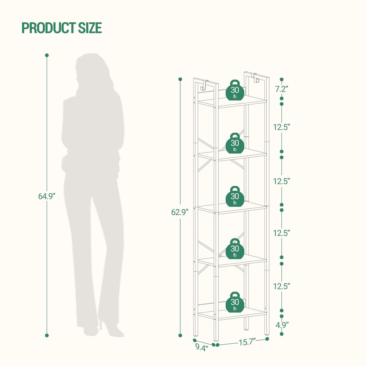 Bookshelf with 2 Hooks N349309