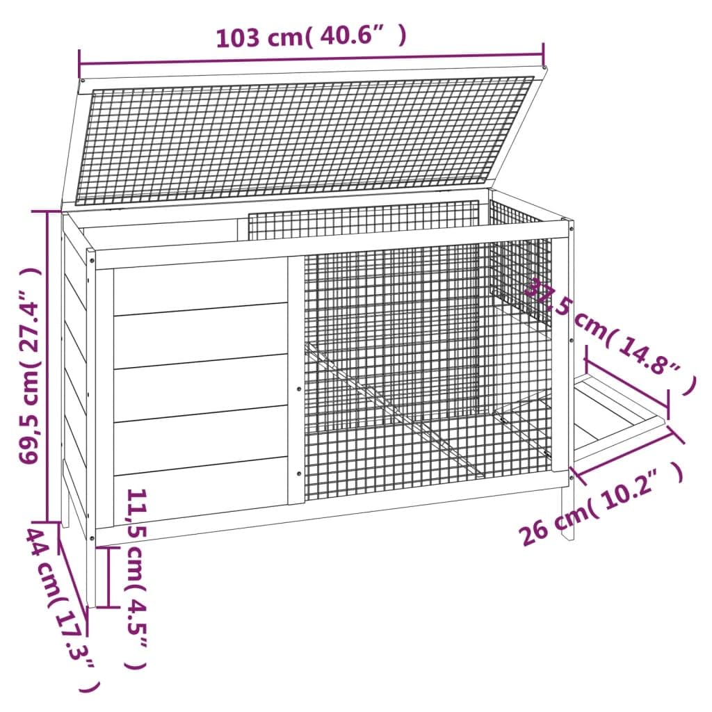 Wooden 2 Tier Small Animal Cage 40.6 Inch Brown D5922